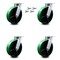 Service Caster 8 Inch Kingpinless Green Poly on Steel Wheel Swivel Caster Set with Swivel Lock SCC-KP30S820-PUR-GB-BSL-4 - alternate 1